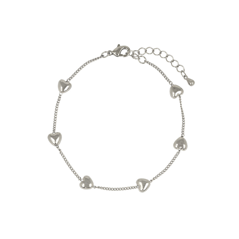 ブレスレット ニッケルフリー ハート ドット チェーンブレスレット