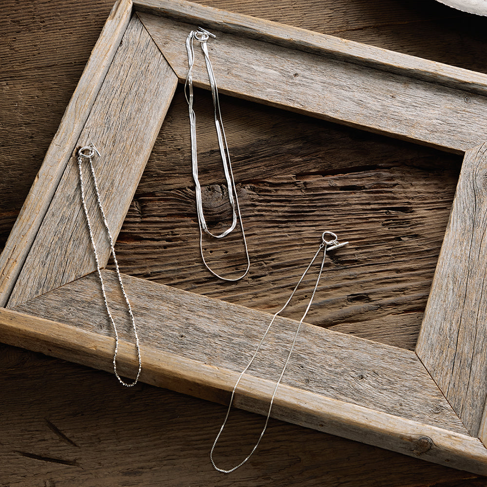 【LIMITED NUMBER】silver925 plated collection ネックレス ニッケルフリー メタル ベネチアンチェーン マンテル ショートネックレス オリジナル巾着付き
