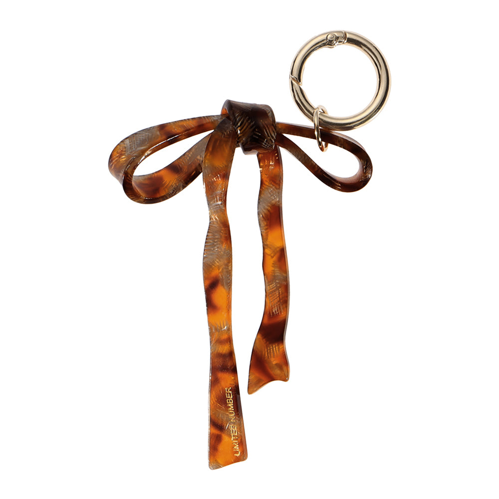 【LIMITED NUMBER】Vintage Like-KEY CHARM リボン マーブル カラー カラビナ キーリング