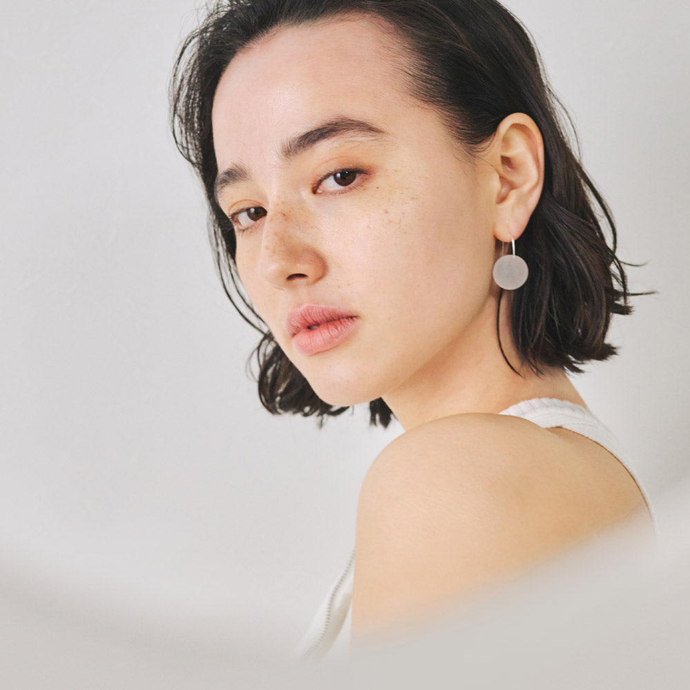 【LIMITED NUMBER】MELLOW ピアス ニッケルフリー メタル マット クリア カラー ホマイカ ボール フックピアス