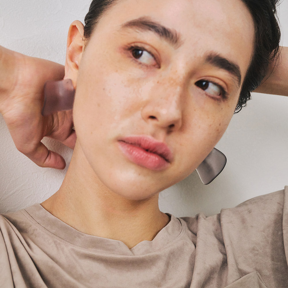 【LIMITED NUMBER】MELLOW ピアス ニッケルフリー メタル マット クリア カラー ホマイカ ペタル チタンポスト スタッドピアス