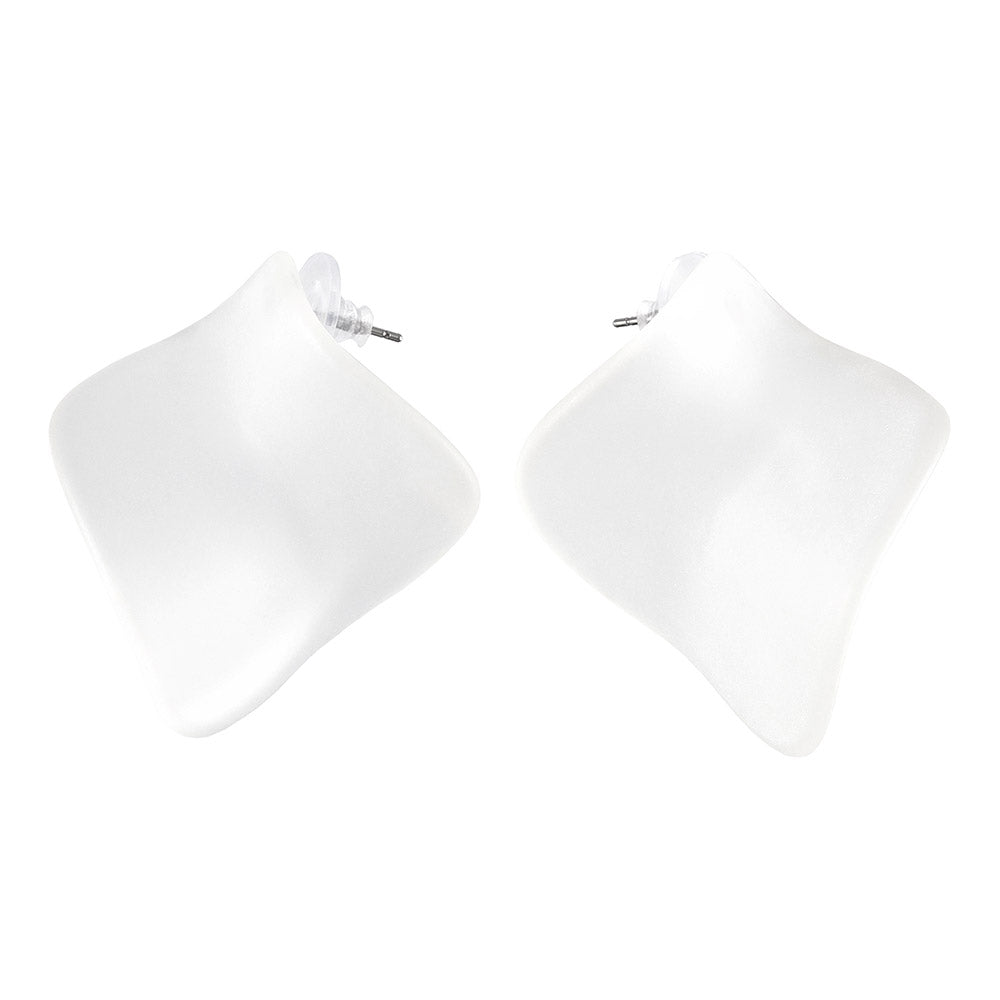 【LIMITED NUMBER】MELLOW ピアス ニッケルフリー メタル マット クリア カラー ホマイカ ペタル チタンポスト スタッドピアス
