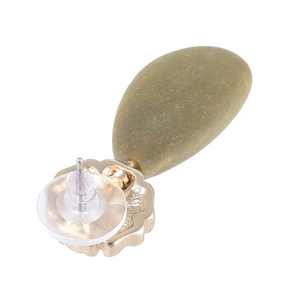 【LIMITED NUMBER】MELLOW ピアス ニッケルフリー メタル マット クリア カラー マーブル ホマイカ フラワー ドロップ チタンポスト ドロップピアス
