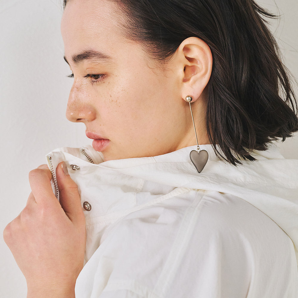 【LIMITED NUMBER】MELLOW ピアス ニッケルフリー メタル マット クリア カラー マーブル ホマイカ ボール ロング ステック ハート チタンポスト ドロップピアス