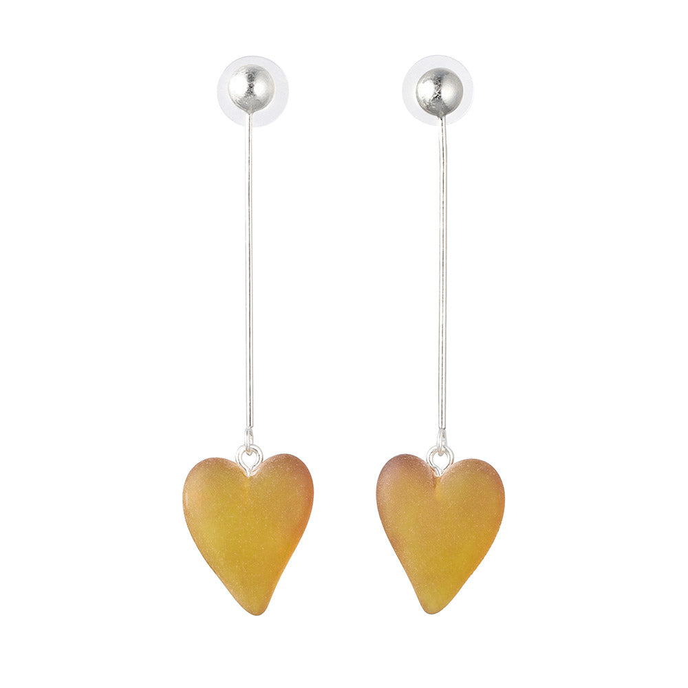 【LIMITED NUMBER】MELLOW ピアス ニッケルフリー メタル マット クリア カラー マーブル ホマイカ ボール ロング ステック ハート チタンポスト ドロップピアス