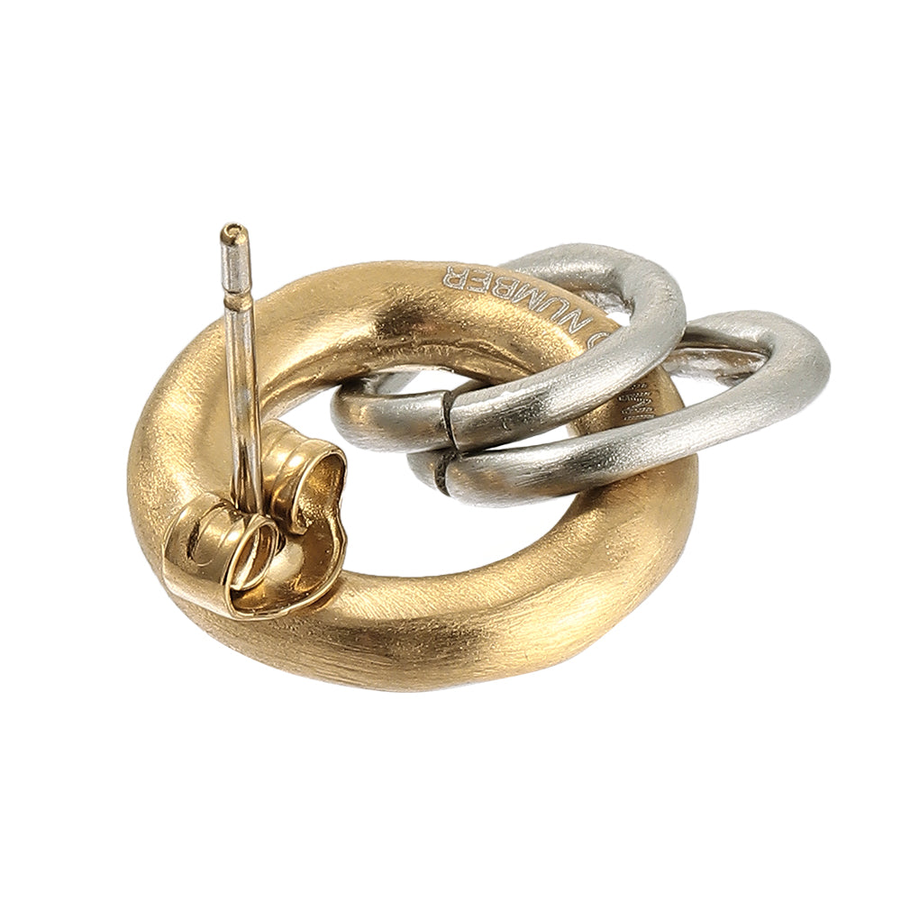 【LIMITED NUMBER】STAINLESS collection ピアス メタル トリプル リング コンビカラー スタッドピアス