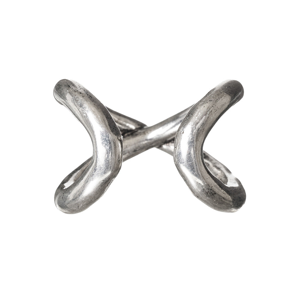 【LIMITED NUMBER】Vintage Like/volume ring リング ニッケルフリー メタル ∞ クロス ライン ワイド フリーサイズ 指輪