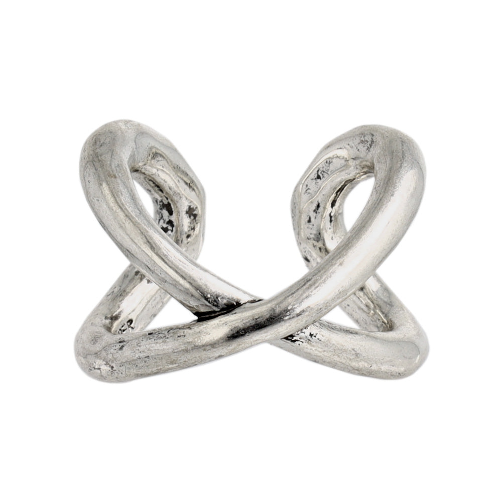 【LIMITED NUMBER】Vintage Like/volume ring リング ニッケルフリー メタル ∞ クロス ライン ワイド フリーサイズ 指輪