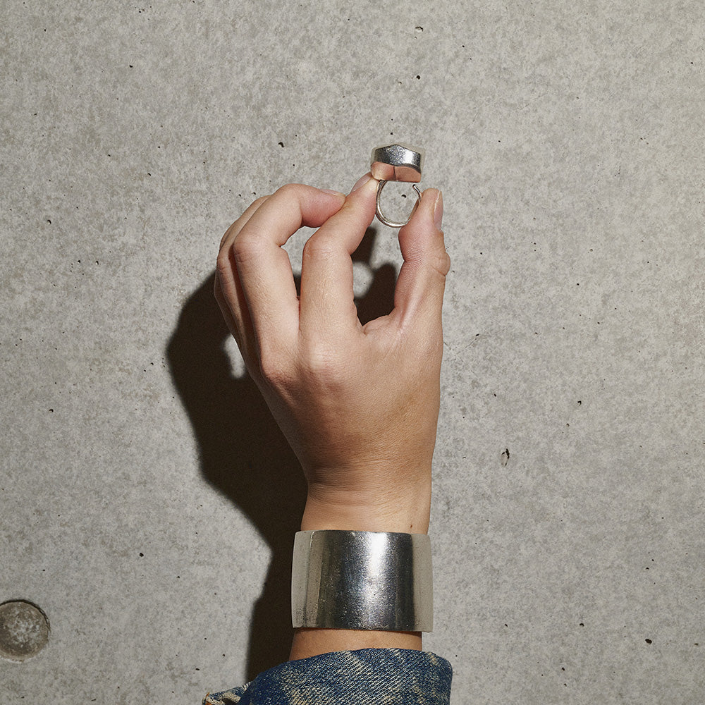 【LIMITED NUMBER】Vintage Like/volume ring リング ニッケルフリー メタル ブロック ロック フリーサイズ 指輪