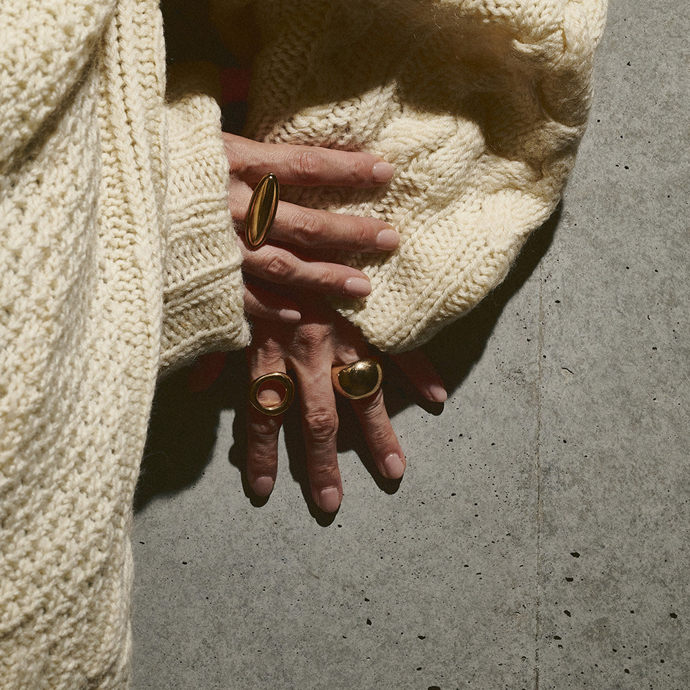 【LIMITED NUMBER】Vintage Like/volume ring リング ニッケルフリー メタル ロング オーバル フリーサイズ 指輪