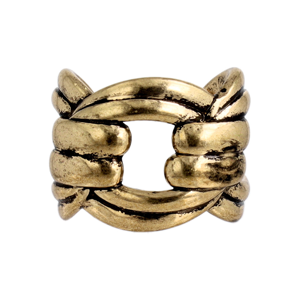 【LIMITED NUMBER】Vintage Like/volume ring リング ニッケルフリー メタル オーバルチェーン ワイド フリーサイズ 指輪