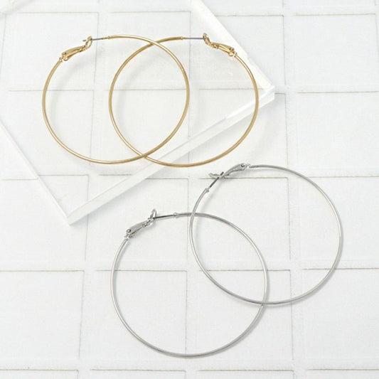 ピアス ニッケルフリー 6cm フープピアス