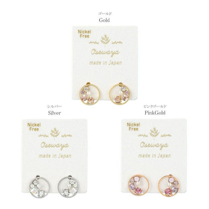 ピアス ニッケルフリー サークル プチビジュー プチパール ポストピアス