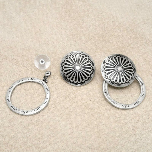 【LIMITED NUMBER】ピアス ニッケルフリー コンチョ 2way バックキャッチ チタンポストピアス