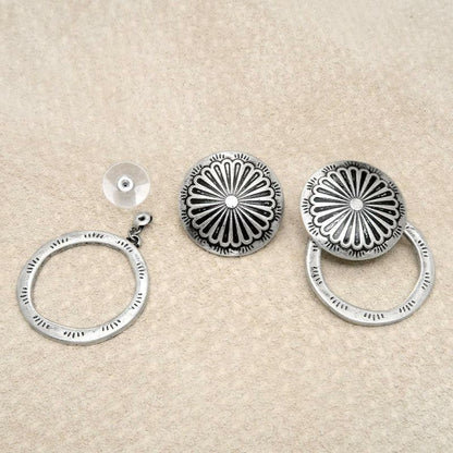 【LIMITED NUMBER】ピアス ニッケルフリー コンチョ 2way バックキャッチ チタンポストピアス