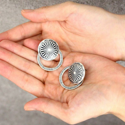 【LIMITED NUMBER】ピアス ニッケルフリー コンチョ 2way バックキャッチ チタンポストピアス