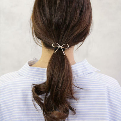 ヘアゴム メタル リボン ヘアポニー