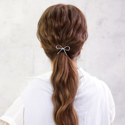ヘアゴム メタル リボン ヘアポニー
