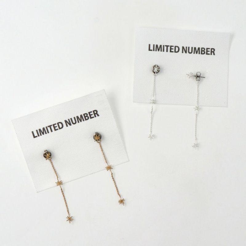 【LIMITED NUMBER】MOON ピアス ニッケルフリー ブライトスター 2way ステーションデザイン バックキャッチピアス