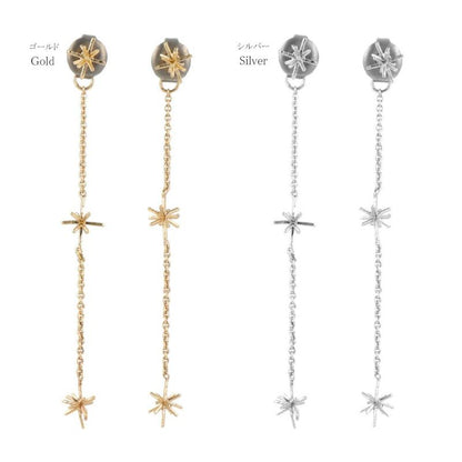 【LIMITED NUMBER】MOON ピアス ニッケルフリー ブライトスター 2way ステーションデザイン バックキャッチピアス