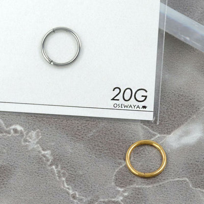 ボディピアス サージカルステンレス 316L 6mm フープ ワンタッチ セグメントリング 20G 【1個販売】