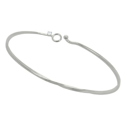 【Finobelle】ヴァイス ブレスレット ニッケルフリー 本ロジウム厚メッキ ツイスト スーパーキュービックジルコニア バングル