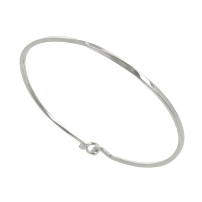 【Finobelle】ヴァイス ブレスレット ニッケルフリー 本ロジウム厚メッキ ツイスト スーパーキュービックジルコニア バングル