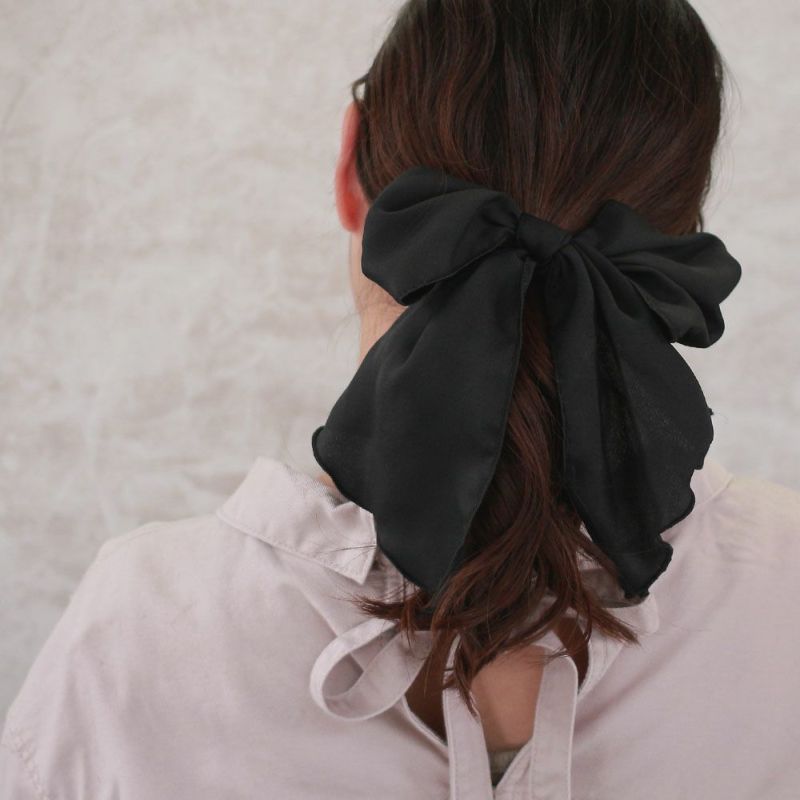 ヘアゴム ブラック ビッグリボン ヘアポニー – OSEWAYAオンラインストア