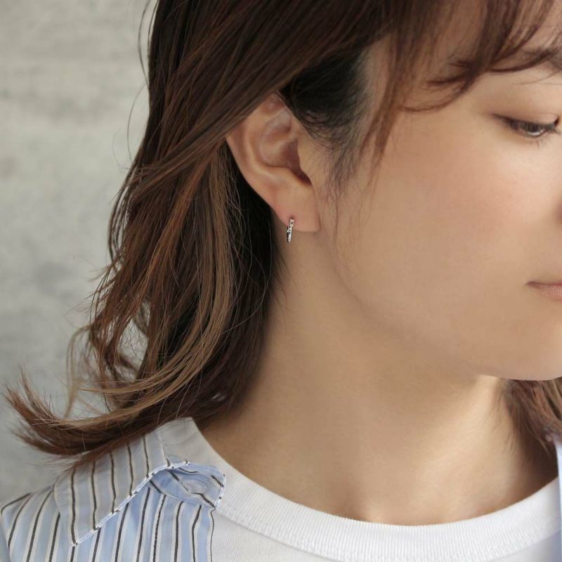 ピアス ニッケルフリー ベネチアンチェーン風 K18 18金ポスト フープ