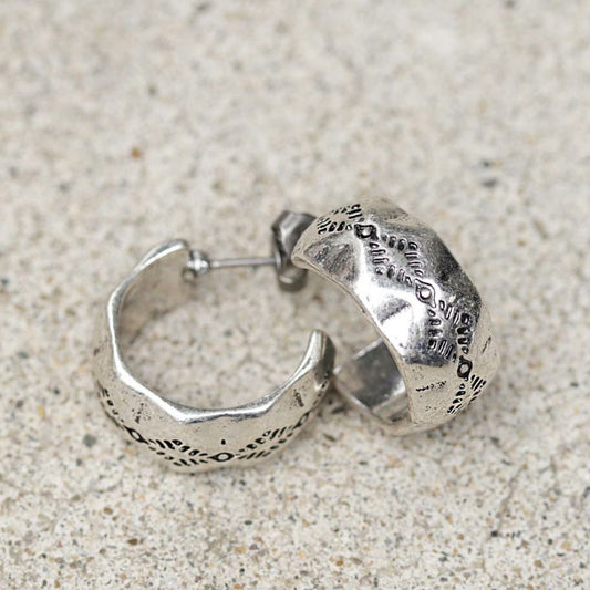 【LIMITED NUMBER】Vintage Like ピアス メタル チタンポスト C型 スタッドピアス