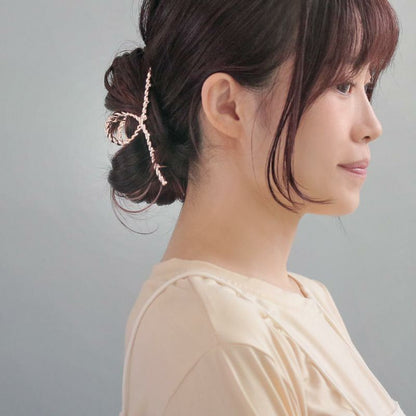 ヘアクリップ ツイスト ピンクゴールド 11cm ロール バンスクリップ