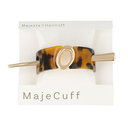 MajeCuff/マジェカフ マジェステみたいなヘアカフ ブラック べっ甲風 オーバル メタル