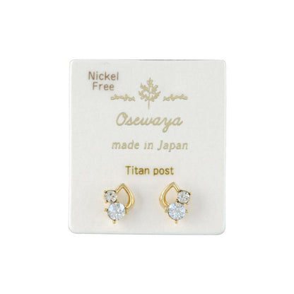 ピアス ニッケルフリー ビジュー ドロップ メタル チタンポスト スタッドピアス