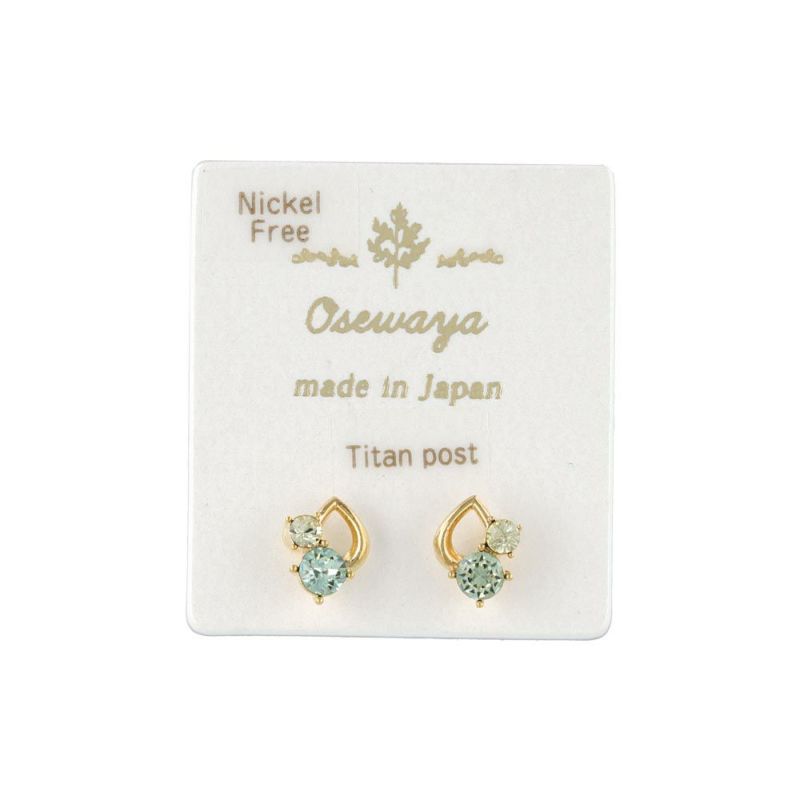 ピアス ニッケルフリー ビジュー ドロップ メタル チタンポスト スタッドピアス