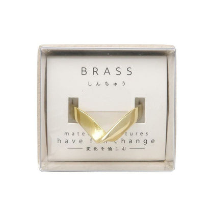 リング 経年変化 BRASS しんちゅう チェック フリーサイズ 指輪 ニッケルフリー ケース入り