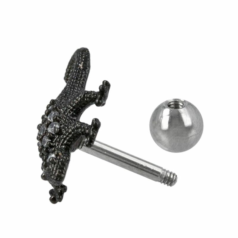 ボディピアス トカゲ リザード キュービックジルコニア ストレート