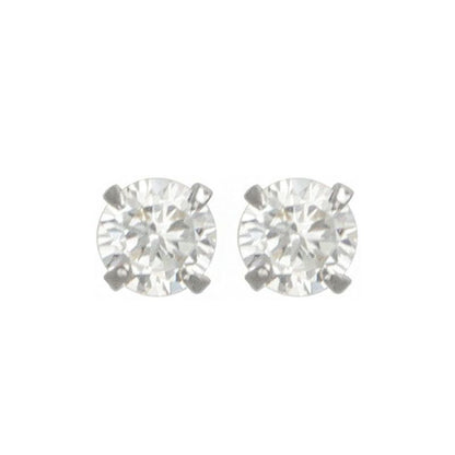 ピアス ニッケルフリー 4mm 1粒 キュービックジルコニア K18 18金ポスト スタッドピアス