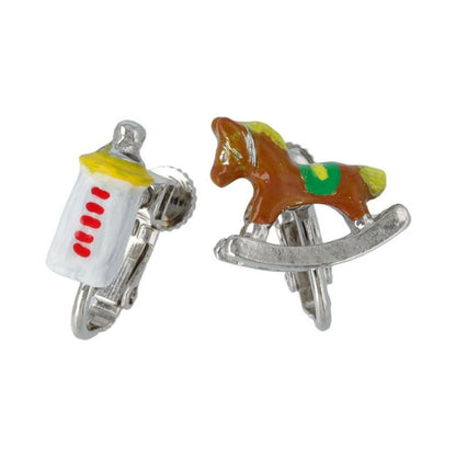 OUTLET 70%OFF｜イヤリング Kids room 哺乳瓶 木馬 ネジバネ式イヤリング