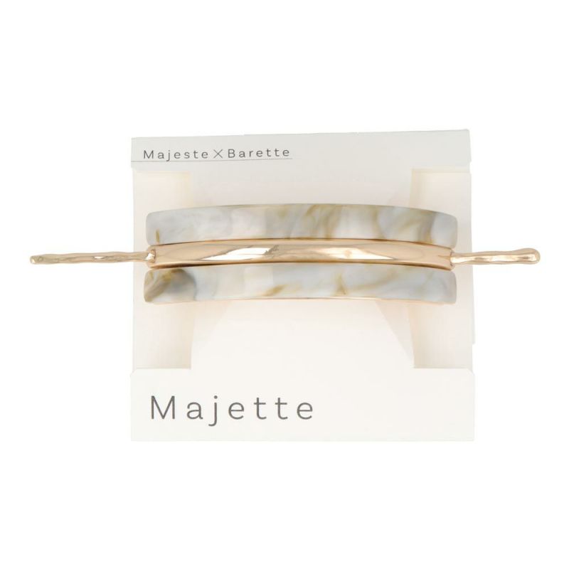 OUTLET 70%OFF｜Majette/マジェッタ マジェステみたいなバレッタ ニッケルフリー メタル マーブル レクタングル