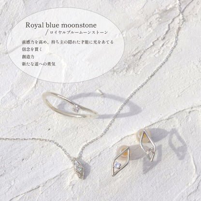 【Finobelle】minimal silver collection リング ニッケルフリー シルバー925 V ライン ロイヤルブルームーンストーン 13号 指輪