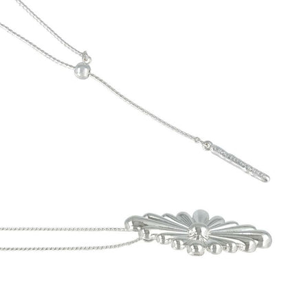 【LIMITED NUMBER】silver925 plated collection シルバーチェーン ニッケルフリー フラワー スライドボール ロング ペンダントネックレス オリジナル巾着付き