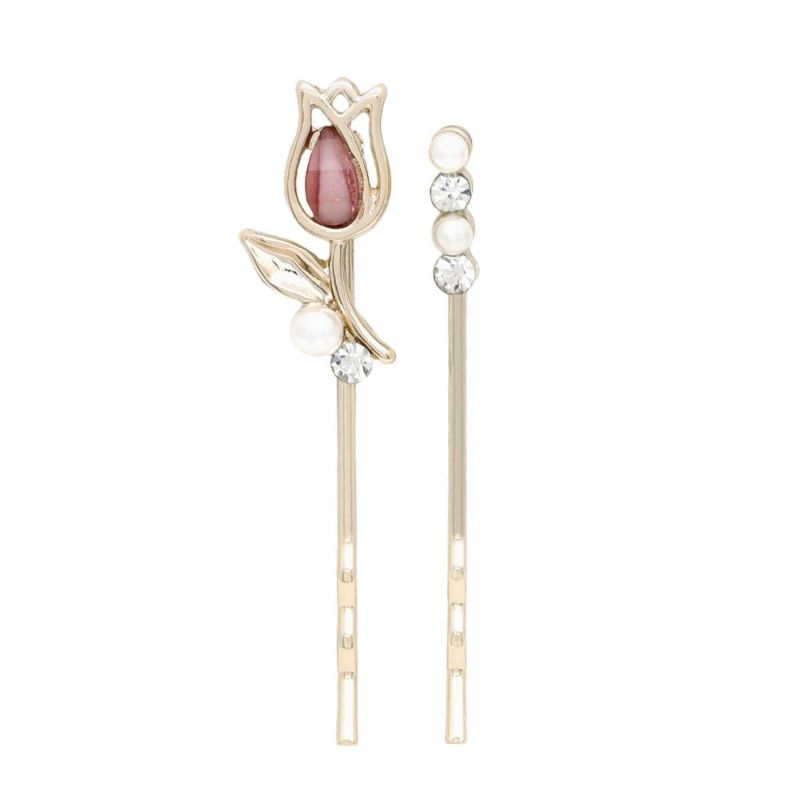 ヘアピン ニッケルフリー チューリップ フラワー メタル アクリル