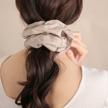 シュシュ ニュアンスカラー 無地 ボリューム ビッグ ヘアゴム ヘアポニー