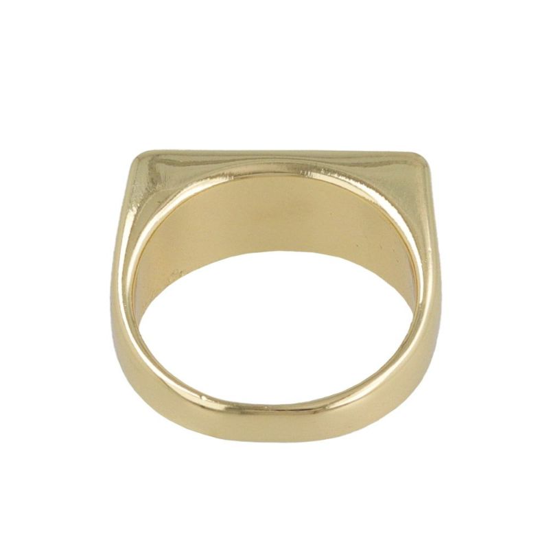 リング ニッケルフリー キルティング メタル レクタングル シグネット