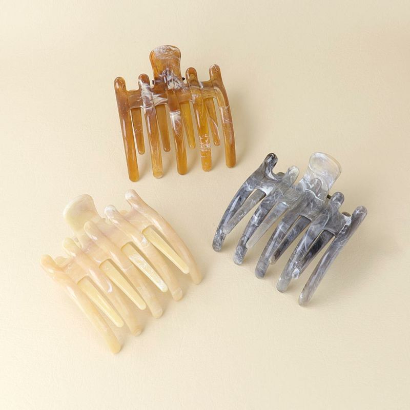 ヘアクリップ マーブルカラー 7cm サイドバンスクリップ ドイツ製