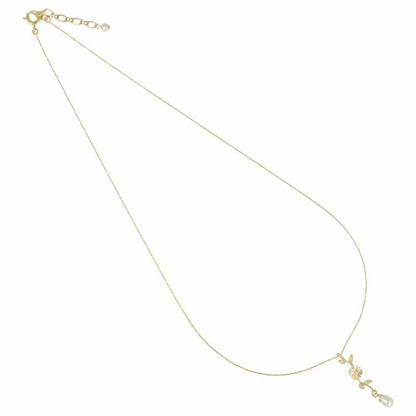 ネックレス ニッケルフリー メタル ミニ マーガレット ドロップ パール プチネックレス