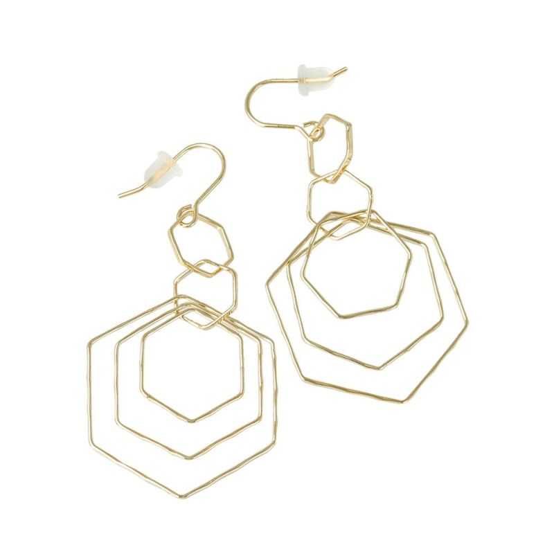 ピアス ニッケルフリー ハニカム メタル フックピアス