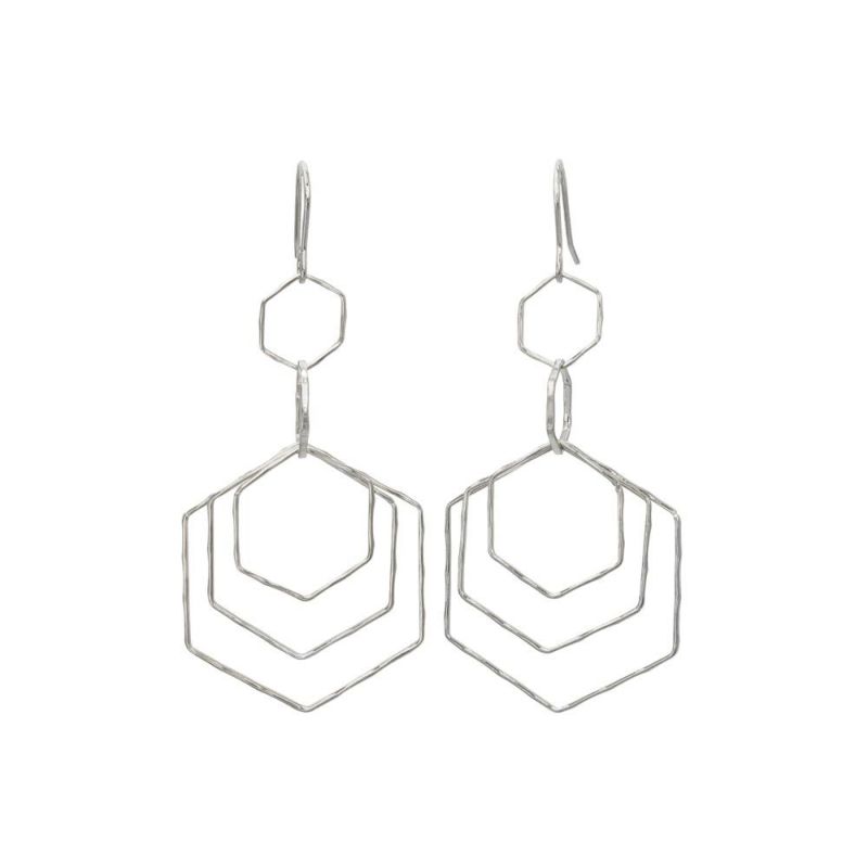 ピアス ニッケルフリー ハニカム メタル フックピアス