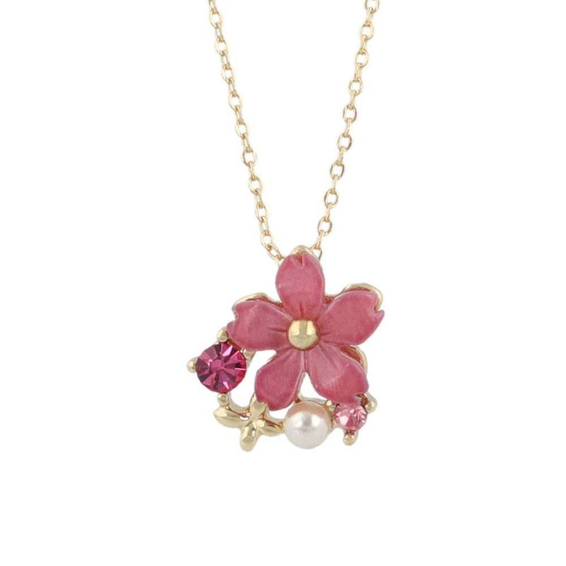 ネックレス ニッケルフリー 桜 シェル ストーン パール プチネックレス