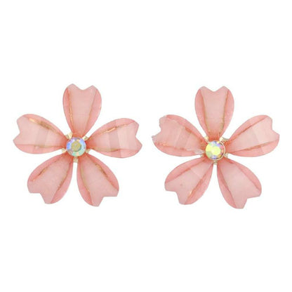 ピアス ニッケルフリー 桜 アクリル ストーン チタンポスト スタッドピアス